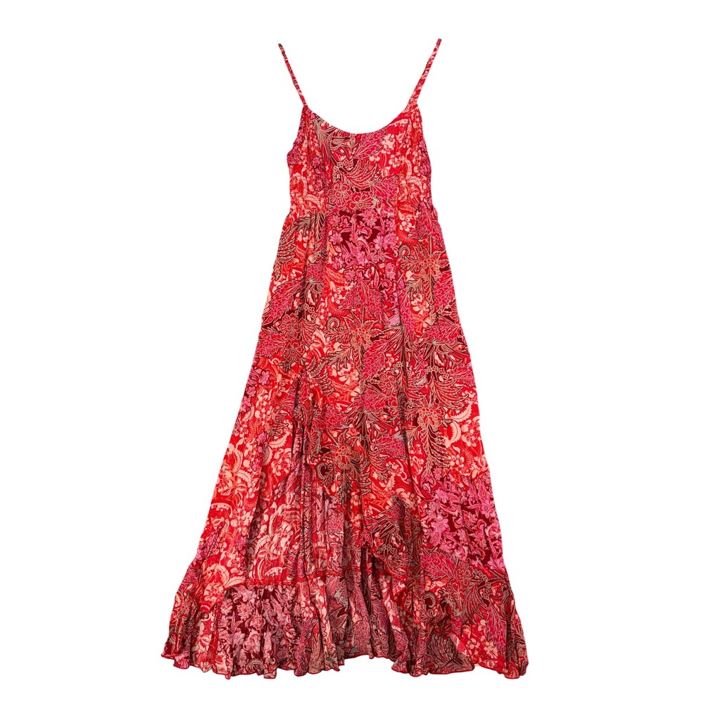 Free People Intimately Extratropical Maxi Dress Red Floral Paisley Medium Boho